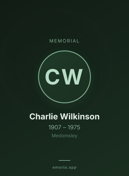 Memorial portrait of Charlie Wilkinson