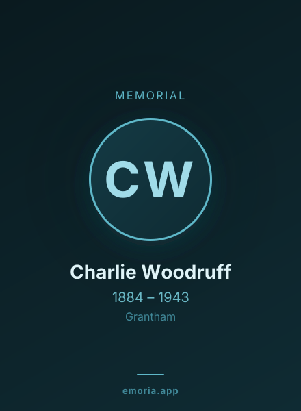 Memorial portrait of Charlie Woodruff