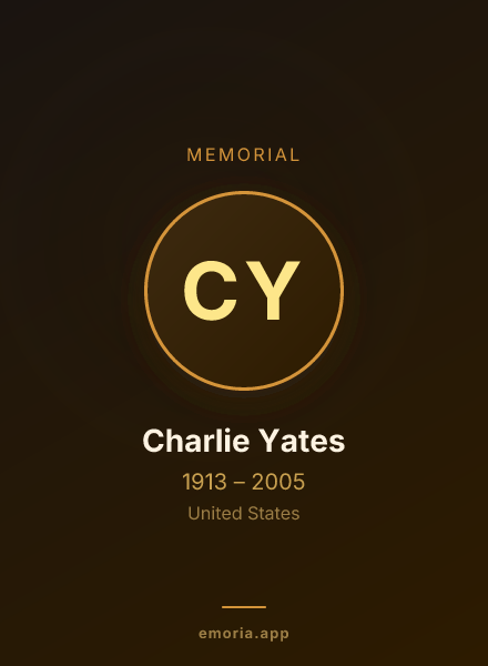 Memorial portrait of Charlie Yates