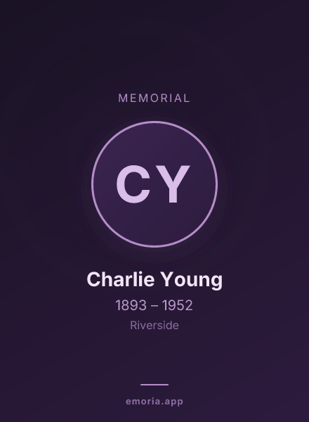 Memorial portrait of Charlie Young