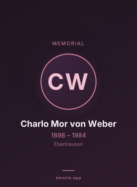Memorial portrait of Charlo Mor von Weber