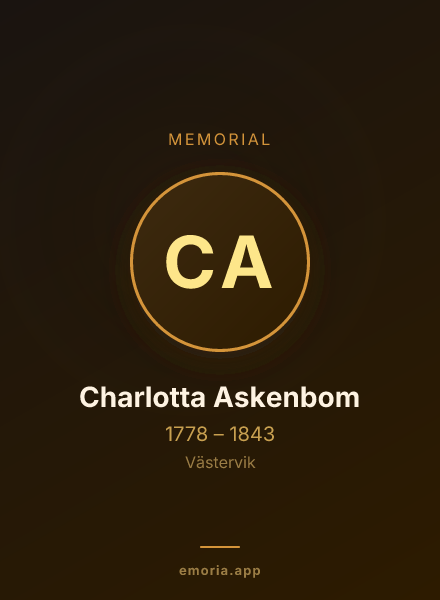 Memorial portrait of Charlotta Askenbom