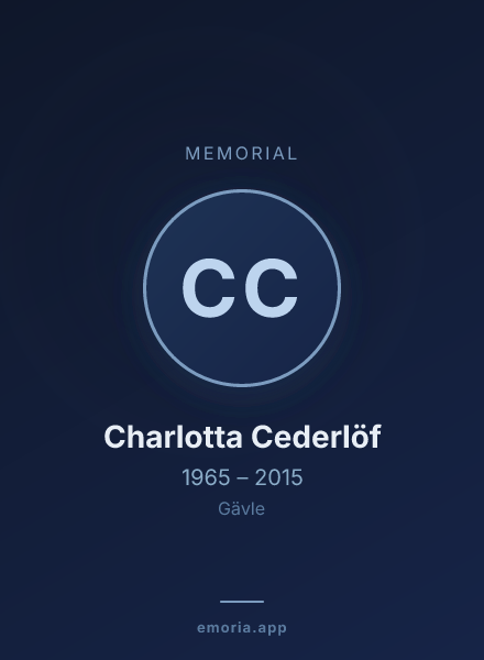Memorial portrait of Charlotta Cederlöf