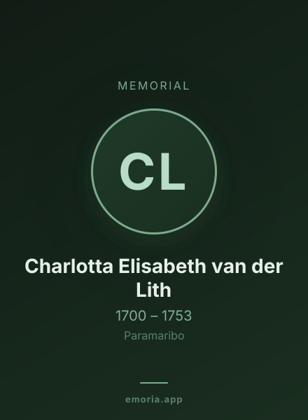 Memorial portrait of Charlotta Elisabeth van der Lith