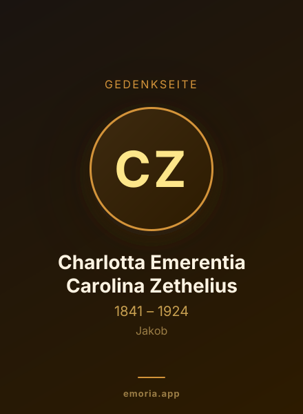 Gedenkportrait von Charlotta Emerentia Carolina Zethelius