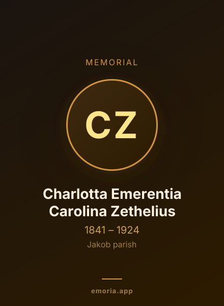 Memorial portrait of Charlotta Emerentia Carolina Zethelius