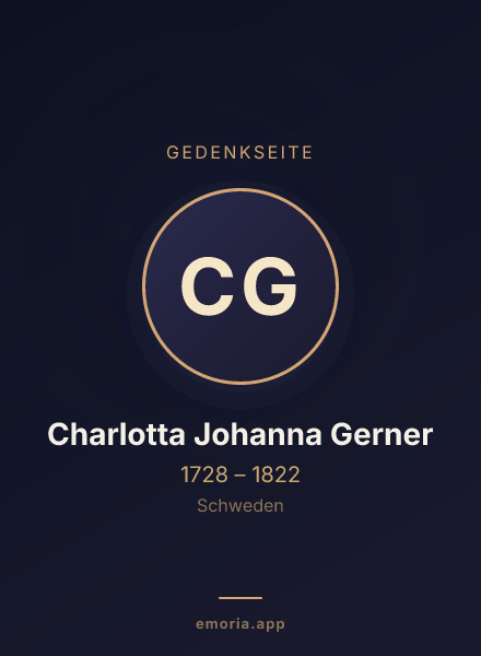 Gedenkportrait von Charlotta Johanna Gerner