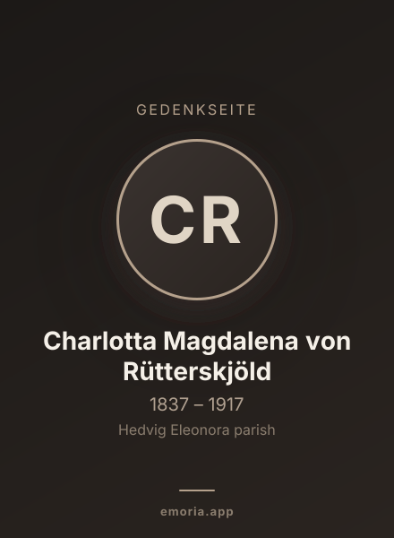 Gedenkportrait von Charlotta Magdalena von Rütterskjöld