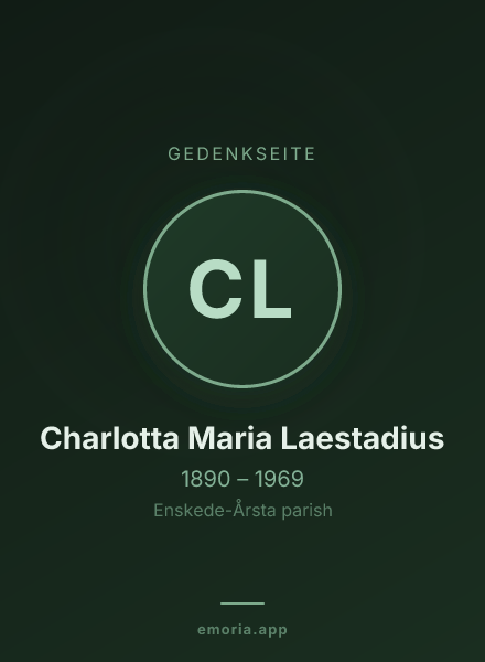 Gedenkportrait von Charlotta Maria Laestadius