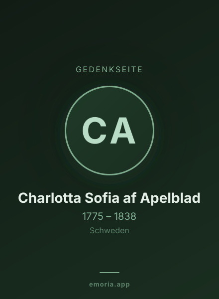 Gedenkportrait von Charlotta Sofia af Apelblad