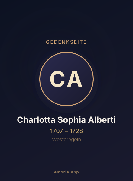 Gedenkportrait von Charlotta Sophia Alberti
