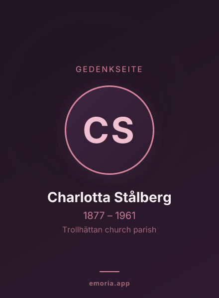 Gedenkportrait von Charlotta Stålberg