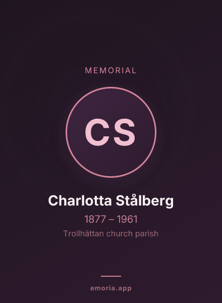 Memorial portrait of Charlotta Stålberg