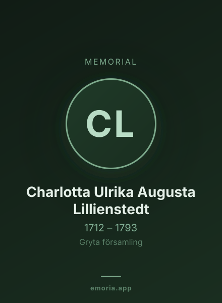 Memorial portrait of Charlotta Ulrika Augusta Lillienstedt