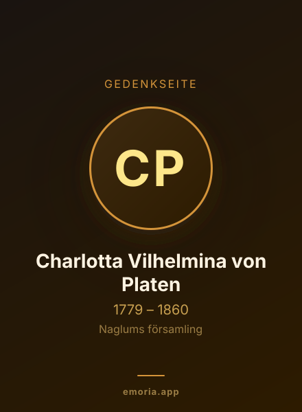 Gedenkportrait von Charlotta Vilhelmina von Platen