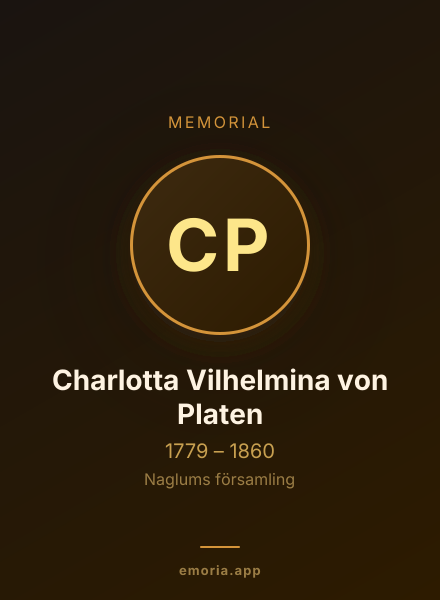 Memorial portrait of Charlotta Vilhelmina von Platen