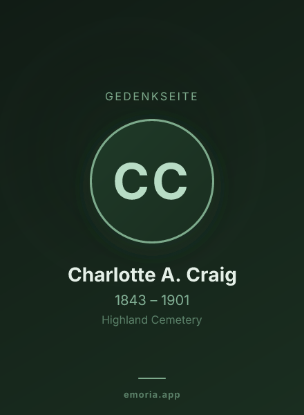 Gedenkportrait von Charlotte A. Craig