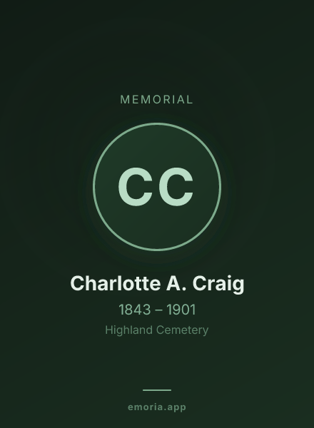 Memorial portrait of Charlotte A. Craig