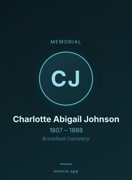 Memorial portrait of Charlotte Abigail Johnson