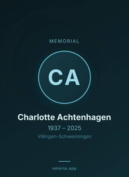 Memorial portrait of Charlotte Achtenhagen