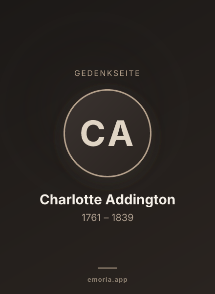 Gedenkportrait von Charlotte Addington