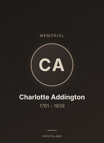 Memorial portrait of Charlotte Addington