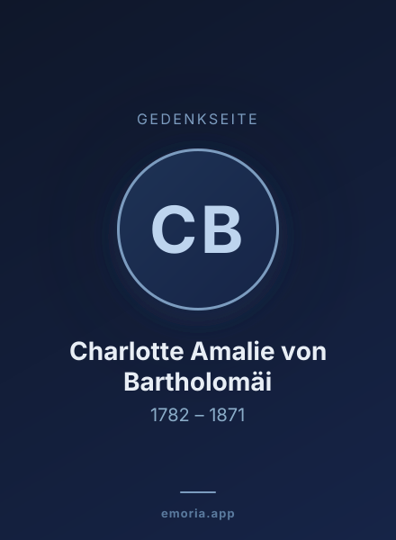 Gedenkportrait von Charlotte Amalie von Bartholomäi