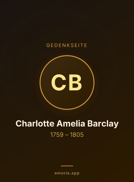 Gedenkportrait von Charlotte Amelia Barclay