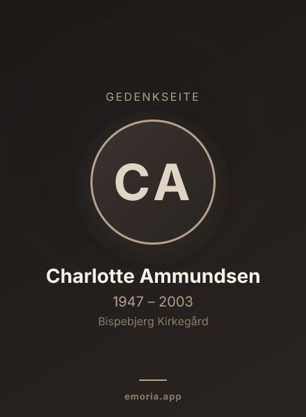 Gedenkportrait von Charlotte Ammundsen