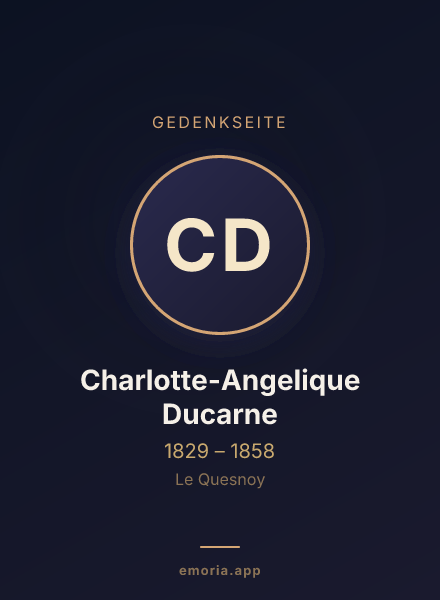 Gedenkportrait von Charlotte-Angelique Ducarne