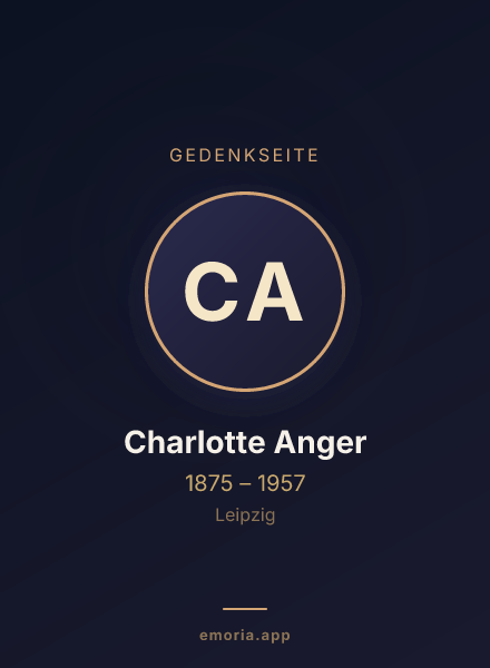 Gedenkportrait von Charlotte Anger
