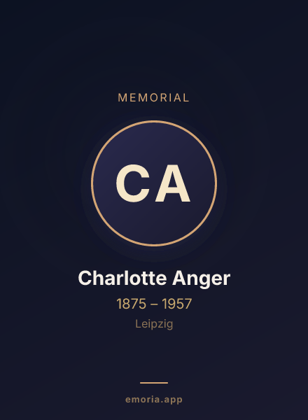 Memorial portrait of Charlotte Anger