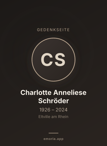 Gedenkportrait von Charlotte Anneliese Schröder