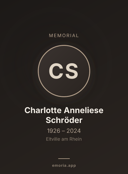 Memorial portrait of Charlotte Anneliese Schröder