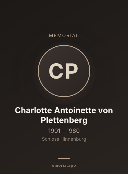 Memorial portrait of Charlotte Antoinette von Plettenberg