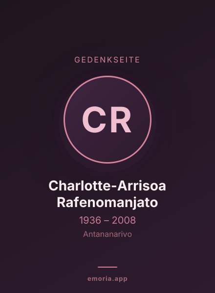 Gedenkportrait von Charlotte-Arrisoa Rafenomanjato