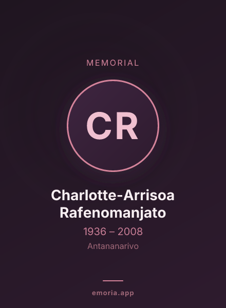 Memorial portrait of Charlotte-Arrisoa Rafenomanjato