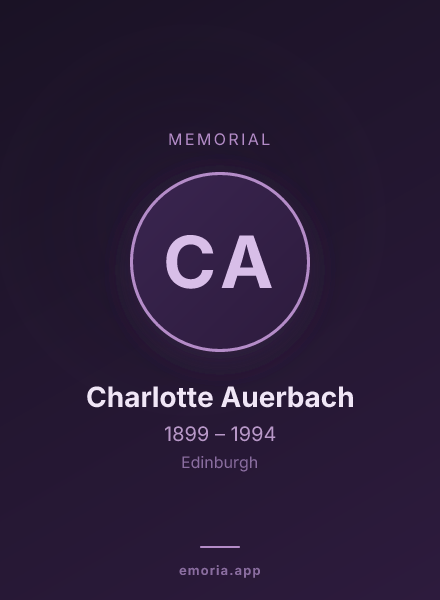 Memorial portrait of Charlotte Auerbach