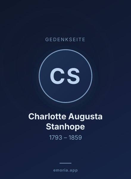 Gedenkportrait von Charlotte Augusta Stanhope