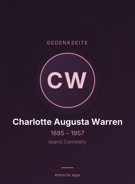Gedenkportrait von Charlotte Augusta Warren