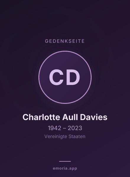 Gedenkportrait von Charlotte Aull Davies