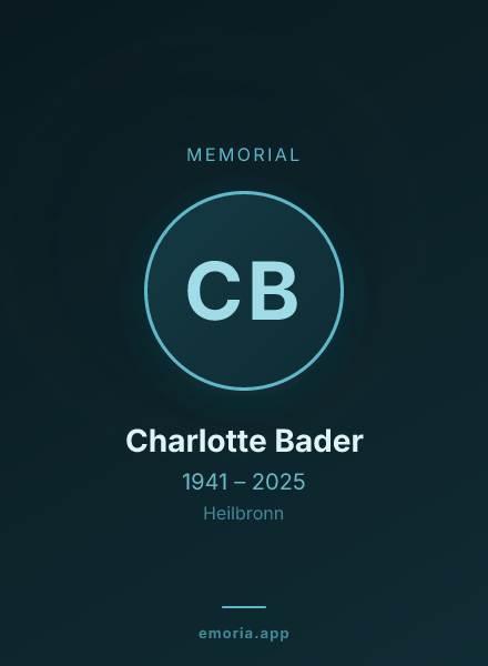 Memorial portrait of Charlotte Bader