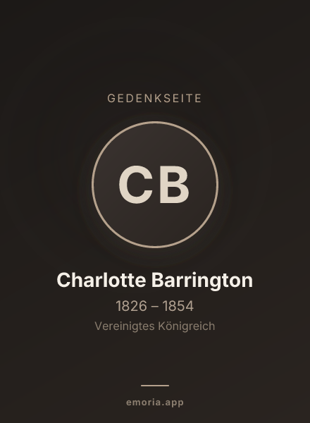 Gedenkportrait von Charlotte Barrington