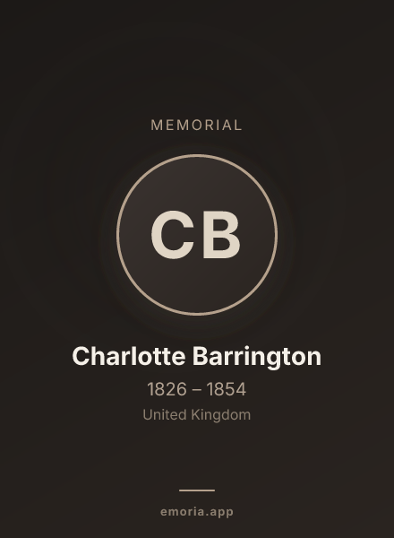 Memorial portrait of Charlotte Barrington
