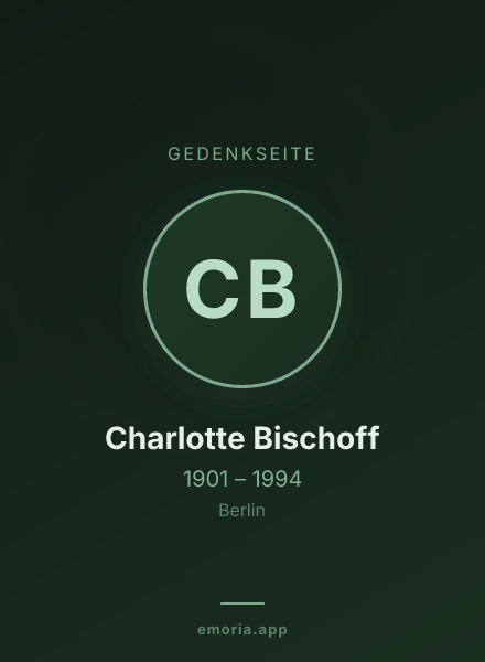 Gedenkportrait von Charlotte Bischoff
