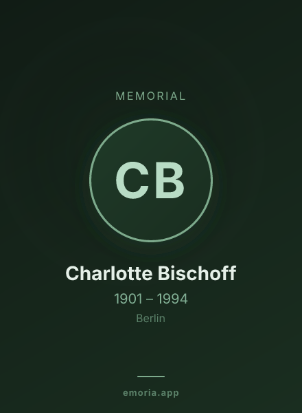 Memorial portrait of Charlotte Bischoff