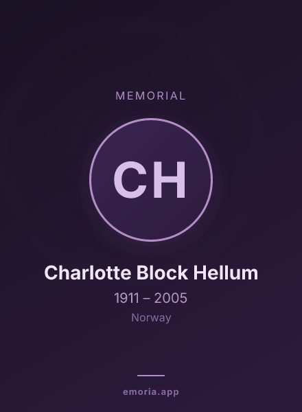 Memorial portrait of Charlotte Block Hellum