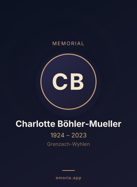 Memorial portrait of Charlotte Böhler-Mueller