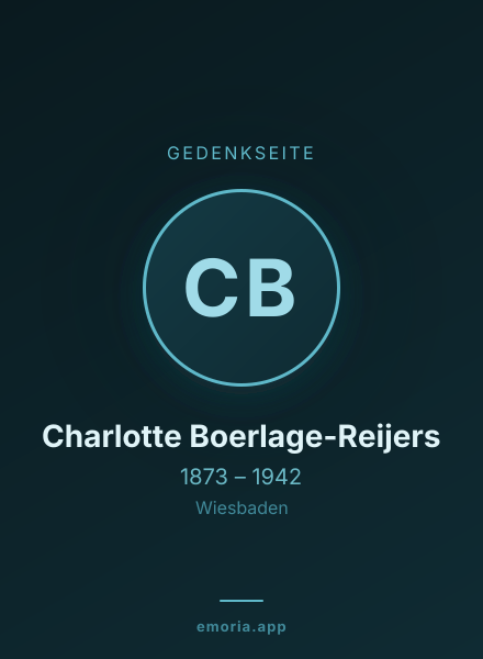 Gedenkportrait von Charlotte Boerlage-Reijers