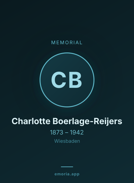 Memorial portrait of Charlotte Boerlage-Reijers